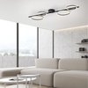 Podłużna czarna lampa sufitowa LED cztery ringi z funkcją ściemniania SwitchMo MINI RITUS Just Light 14211-18