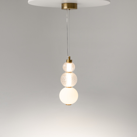Złota lampa wisząca szklane transparentne kule LED 3000K Collar P069PL-L16G3K Maytoni