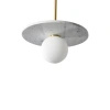 Lampa wisząca marmur +szkło Bilo III 1xG9 biały PL0136-WH Yaskr