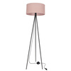 Czarna lampa podłogowa trójnóg abażur jasno wrzosowy SHANTI 1xE27 Candellux Studio 51-38715