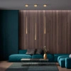 Złota smukła lampa wisząca Elysia LED 3000K PL0121-GD Yaskr