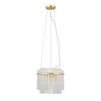 Złota lampa wisząca glamour szklane rurki 3xE14 Bonte Italux PND-40929-3A-GD