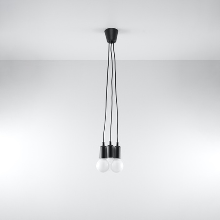 Lampa wisząca DIEGO 3 czarna Sollux SL.0573