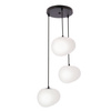 STONES lampa wisząca talerz czarny 20cm 3x40W E27 klosz biały Candellux 33-35172