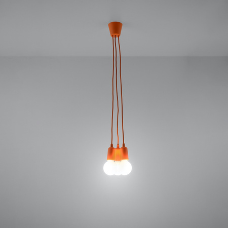 Lampa wisząca DIEGO 3 pomarańczowy Sollux SL.0585