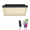 Kwadratowy czarny plafon sufitowy 50cm strerowany pilotem / smartfonem Q-MAGONG Paul Neuhaus 6316-18