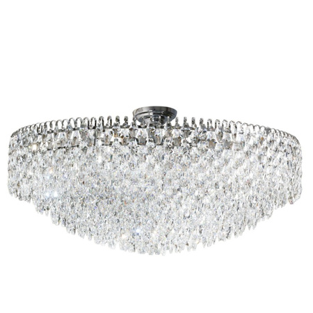 Duży plafon kryształowy o średnicy 100cm w kolorze chrom 28xE14 BURANO 100 TOP CH Azzardo AZ6909