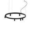 Lampa wisząca czarny pierścień 80cm z tubami 13xGU10 R35 i LED zintegrowany FOURTY  ROUND LED Nowodvorski 12285