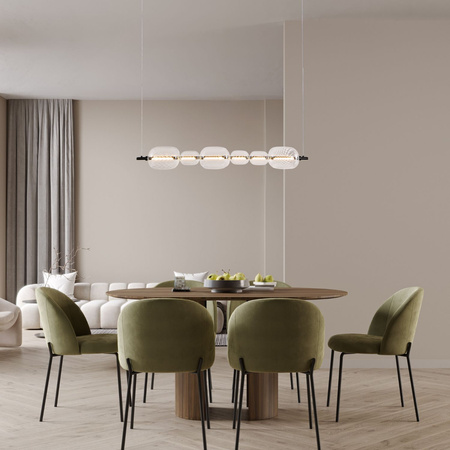 Lampa wisząca pozioma z sześcioma bezbarwnymi owalnymi kloszami PLAYA 17W LED 3000K Candellux Studio 36-50533