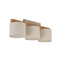 Lampa sufitowa trzy abażury na drewnianej podstawie VIGA SHADE SOSNA 3xE27 Tk Lighting 11880