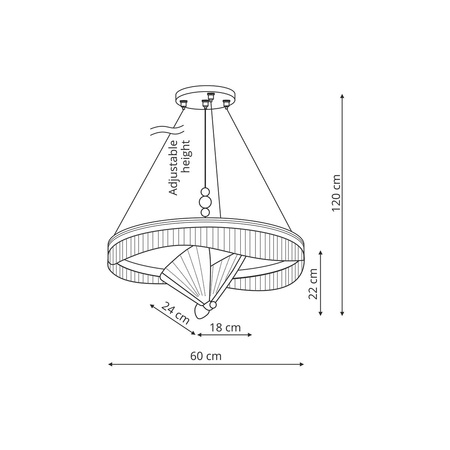 Lampa wisząca Marissa Cristal złota 60cm z motywem motyla LED CCT Light Prestige LP-2515/1P Cristal GD