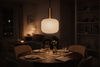 Lampa wisząca z białym kloszem i złotym detalem FABIO Kaja Lighting K-5871