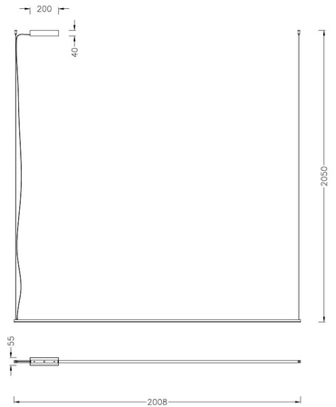 Czarna lampa wisząca liniowa 200cm LED 3000K Maxlight P0681 Longi 50W