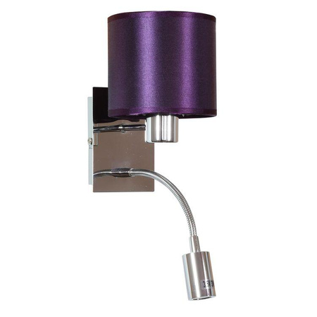 SYLWANA LAMPA KINKIET 1X40W E14 + LED Z WYŁĄCZNIKIEM CHROM / FIOLETOWY Candellux 21-29348