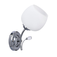 Estar lampa kinkiet chromowy 1x40w e27 klosz biały Candellux 21-09425
