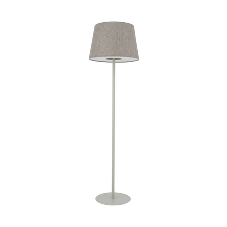 Lampa podłogowa beżowa z abażurem w jedwabisto szarym kolorze 1xE27 TUTOIA Nowodvorski 11683