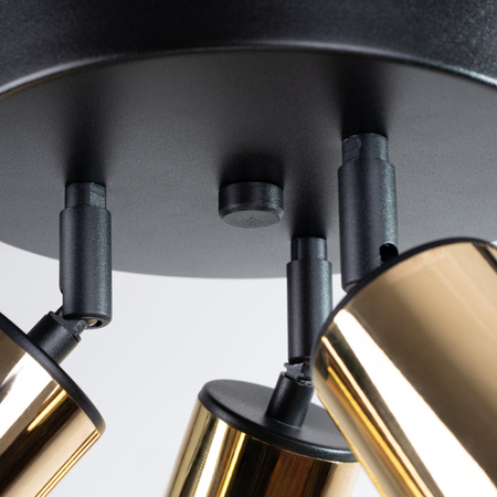 Plafon WINX 3P czarny/złoty Sollux SL.1385