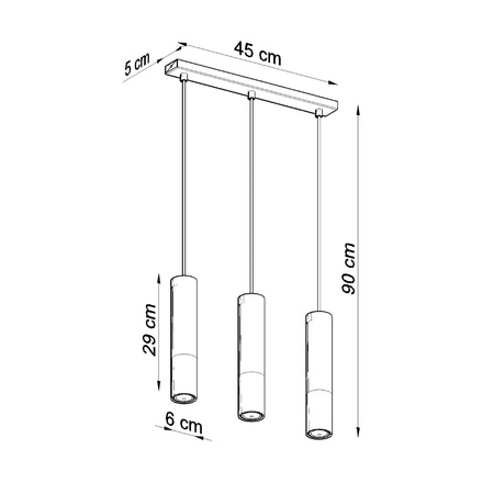Lampa wisząca LOOPEZ 3L czarny/chrom Sollux SL.0942
