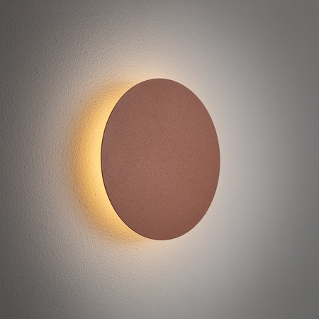 Płaski okrągły kinkiet 15cm z metalu w kolorze terakota RING LED S 3000K Nowodvorski 12660