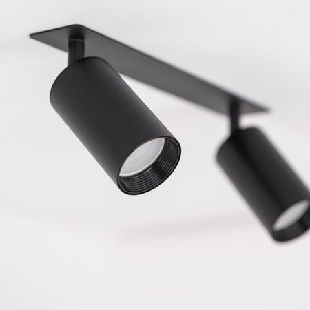 Czarna podwójna oprawa podtynkowa ruchome tuby AMIS BLACK 2XGU10 Tk Lighting 10807