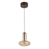 Lampa wisząca miedziana z bursztynowym kloszem LED 3000K Carote Italux PND-24011-1-COPP