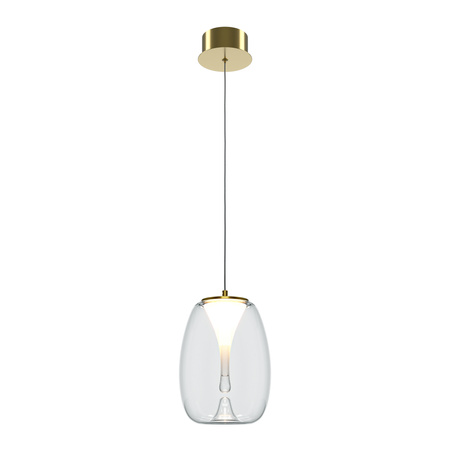 Złota lampa wisząca z przeźroczystym kloszem LED Splash MOD282PL-L8G3K1 Maytoni