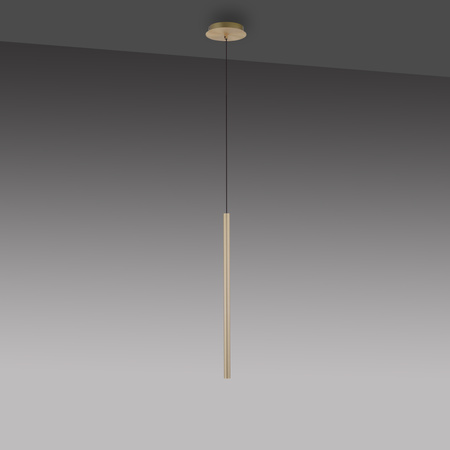 Pojedyńcza cienka lampa wisząca LED 3000K matowy mosiądz  FLUTE 2111-60