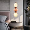 Lampa wisząca świecąca dekoracja połączenie dwóch szklanych kul i ceramiki FLORES 15W LED 3000K Candellux Studio 32-50656