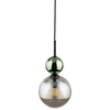 Lampa wisząca pojedyńcza z ryflowanym koniakowym kloszem i zieloną kulą SOPHIA GREEN COGNAC 1xE14 Tk Lighting 11145