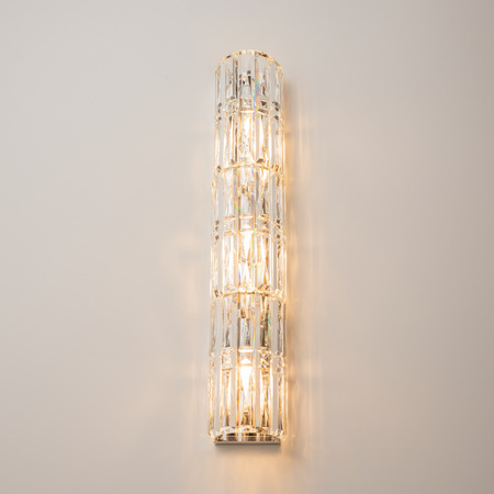 Kryształowy chromowany podłużny pionowy kinkiet Facet MOD094WL-03CH Maytoni