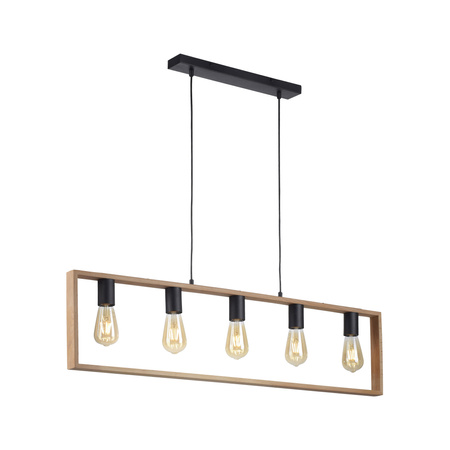 Lampa wisząca drewniana ramka na pięć żarówek RANKY 5xE27 Just Light 15653-18