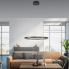 Lampa wisząca antracytowy okrąg 58cm LED 3000K z funkcją ściemniania SwitchMo RITUS Just LIght 15394-13