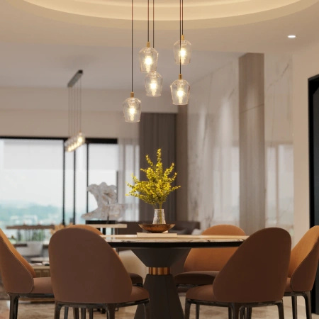 Lampa wisząca pięć zwisów Tasa Round 5xLED 3000K PL0144-5 Yaskr
