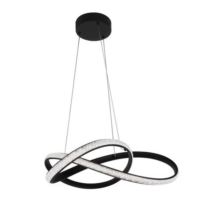 Czarna lampa wisząca LED z regulowaną wysokością FONDI Kaja Lighting K-8236
