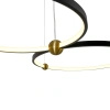 Lampa Wisząca dwa czarne połączone ringi 50cm i 40cm Kido M LED PL0139 Yaskr