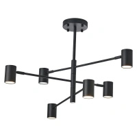 Lampa wisząca geometryczna czarna 6-punktowa – asymetryczne ramiona Noe 6xGU10 PLC0102-BK Yaskr
