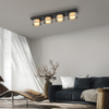  Prostokątna czarna lampa sufitowa 70cm x 15cm z czterema kloszami RIKA LED 3000K z funkcją ściemniania  Paul Neuhaus 6164-18