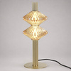 Lampka nocna ryflowana złota tuba ze szklanymi kloszami Padre Gold 9W LED 3000K Milagro ML2801