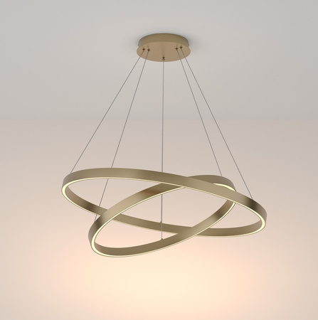 Lampa wisząca RIM LED podwójna Maytoni mosiądz MOD058PL-L74BS4K