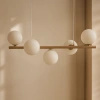 Elegancka, beżowa lampa wisząca z białymi kloszami ARDI Kaja Lighting K-5841