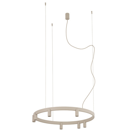 Lampa wisząca duży bezowy okrąg 80cm 13xGU10 R35 + LED FOURTY ROUND LED Nowodvorski 12284