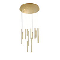 Lampa wisząca dwanaście złotych tub LED 3000K ILIOS 12 PENDANT 3-STEP DIMM GO AZZARDO AZ5745