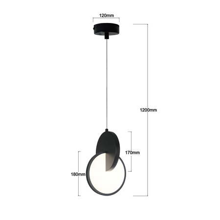 Lampa wisząca Circlo czarna LED CCT Light Prestige LP-1311/1P BK