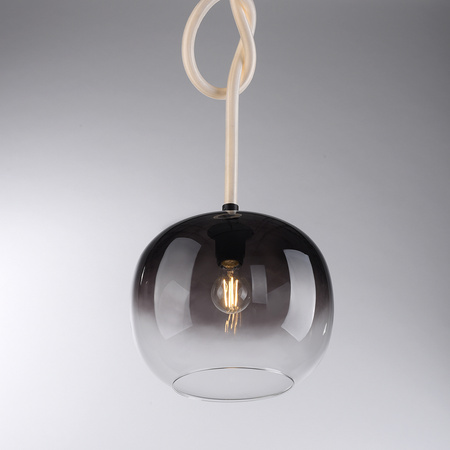 Lampa wisząca pojedyńcza szklany klosz i świecący przewód LUMA Paul Neuhaus  2410-18
