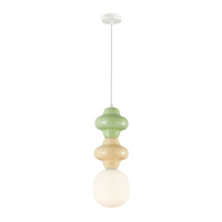 Lampa wisząca z zielonej i żółtej ceramiki 1xE14 Latera Italux PND-94331B-1S-MLTI