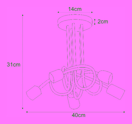 Lampa sufitowa K-3611 z serii DEZE Kaja Lighting