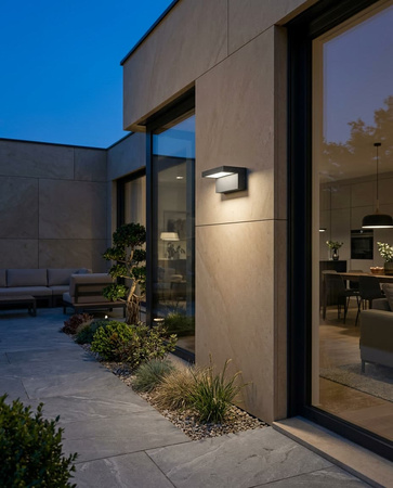 Ciemnoszary kinkiet zewnętrzny LED MODENA GREY Kaja Lighting K-8248