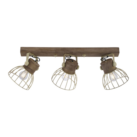 Lampa sufitowa potrójna industrialna matowy mosiądz 3xE27 Alami Just Light 11488-60