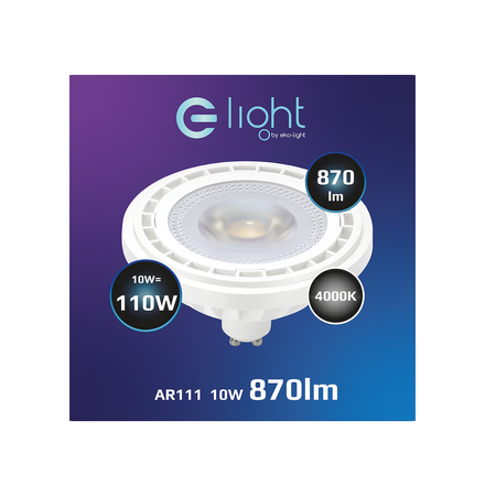 Żarówka LED 10W AR111 GU10 4000K/ Biały Eko-Light AR8039