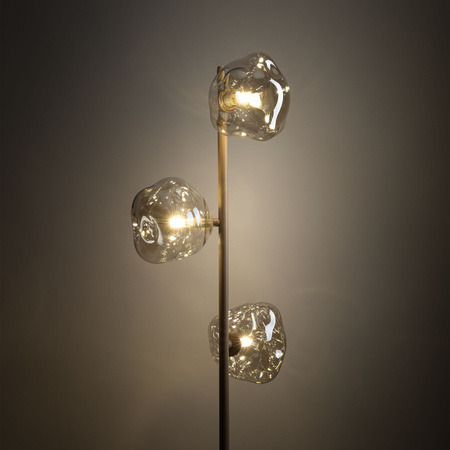 Lampa podłogowa z trzema koniakowymi szklanymi kloszami 3xG9 LAVA SABIA Tk Lighting 16153